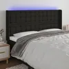 Image de vidaXL TÃªte de lit Ã  LED Noir 183x16x118/128 cm Tissu