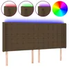 Image de vidaXL TÃªte de lit Ã  LED Marron foncÃ© 183x16x118/128 cm Tissu