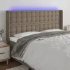 Image de vidaXL Tête de lit à LED Taupe 183x16x118/128 cm Tissu