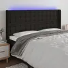 Image de vidaXL Tête de lit à LED Noir 203x16x118/128 cm Tissu