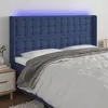 Image de vidaXL Tête de lit à LED Bleu 203x16x118/128 cm Tissu