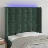 Image de vidaXL Tête de lit à LED Vert foncé 93x16x118/128 cm Velours