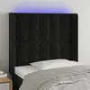 Image de vidaXL Tête de lit à LED Noir 103x16x118/128 cm Velours