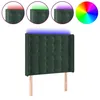 Image de Vidaxl TÃªte De Lit Ã Led Vert FoncÃ© 103x16x118/128 Cm Velours
