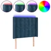 Image de Vidaxl TÃªte De Lit Ã Led Bleu FoncÃ© 103x16x118/128 Cm Velours