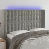 Image de vidaXL Tête de lit à LED Gris clair 147x16x118/128 cm Velours