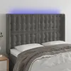 Image de vidaXL Tête de lit à LED Gris foncé 147x16x118/128 cm Velours