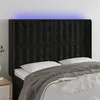 Image de vidaXL Tête de lit à LED Noir 147x16x118/128 cm Velours