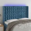 Image de vidaXL Tête de lit à LED Bleu foncé 147x16x118/128 cm Velours