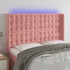 Image de vidaXL Tête de lit à LED Rose 147x16x118/128 cm Velours