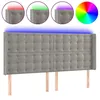 Image de vidaXL TÃªte de lit Ã  LED Gris clair 163x16x118/128 cm Velours