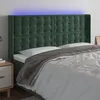 Image de vidaXL Tête de lit à LED Vert foncé 163x16x118/128 cm Velours