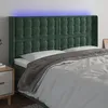 Image de Vidaxl TÃªte De Lit Ã Led Vert FoncÃ© 163x16x118/128 Cm Velours