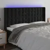 Image de vidaXL Tête de lit à LED Noir 183x16x118/128 cm Velours