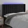 Image de vidaXL Tête de lit à LED Noir 203x16x118/128 cm Velours