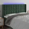 Image de vidaXL Tête de lit à LED Vert foncé 203x16x118/128 cm Velours