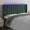 Image de Vidaxl TÃªte De Lit Ã Led Vert FoncÃ© 203x16x118/128 Cm Velours