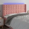 Image de vidaXL Tête de lit à LED Rose 203x16x118/128 cm Velours