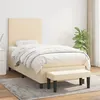 Image de vidaXL Sommier à lattes de lit avec matelas Crème 80x200 cm Tissu