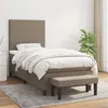 Image de vidaXL Lit à sommier tapissier avec matelas Taupe 90x190 cm Tissu