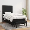 Image de vidaXL Sommier à lattes de lit avec matelas Noir 100x200 cm Tissu