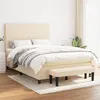 Image de vidaXL Lit à sommier tapissier avec matelas Crème 140x190 cm Tissu