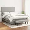 Image de vidaXL Sommier à lattes de lit avec matelas Gris clair 140x200cm Tissu3136437