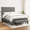 Image de vidaXL Sommier à lattes de lit avec matelas Gris foncé 140x200cm Tissu