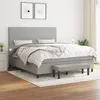 Image de vidaXL Sommier à lattes de lit avec matelas Gris clair 160x200cm Tissu