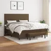 Image de vidaXL Sommier à lattes de lit avec matelas Marron foncé 180x200 cm