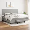 Image de vidaXL Sommier à lattes de lit avec matelas Gris clair 200x200cm Tissu3136461