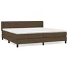 Image de Lit Ã  sommier tapissier avec matelas Marron foncÃ© 200x200 cm