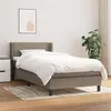 Image de vidaXL Sommier à lattes de lit avec matelas Taupe 90x200 cm Tissu