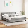 Image de vidaXL Sommier à lattes de lit avec matelas Gris clair 180x200cm Tissu3129649
