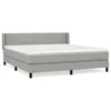 Image de vidaXL Lit Ã  sommier tapissier avec matelas Gris clair 180x200cm Tissu