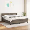 Image de vidaXL Sommier à lattes de lit avec matelas Taupe 180x200 cm Tissu