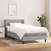 Image de vidaXL Sommier à lattes de lit et matelas Gris clair 90x190 cm Tissu