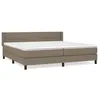 Image de Lit Ã  sommier tapissier avec matelas Taupe 200x200 cm Tissu