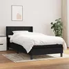 Image de vidaXL Sommier à lattes de lit avec matelas Noir 90x200 cm Tissu3129843