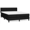 Image de vidaXL Lit Ã  sommier tapissier avec matelas Noir 140x190 cm Tissu