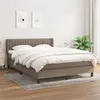 Image de vidaXL Sommier à lattes de lit avec matelas Taupe 140x190 cm Tissu