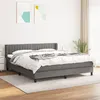 Image de vidaXL Sommier à lattes de lit avec matelas Gris foncé 180x200cm Tissu