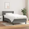 Image de 3129914 vidaXL Lit Ã  sommier tapissier et matelas Gris foncÃ© 90x190 cm Tissu