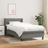 Image de vidaXL Sommier à lattes de lit avec matelas Gris foncé 90x200 cm Tissu