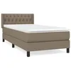 Image de vidaXL Lit Ã  sommier tapissier avec matelas Taupe 90x200 cm Tissu