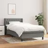 Image de vidaXL Sommier à lattes de lit avec matelas Gris foncé 100x200cm Tissu