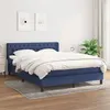 Image de vidaXL Sommier à lattes de lit avec matelas Bleu 140x200 cm Tissu3129959