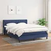 Image de 3129959 vidaXL Lit Ã  sommier tapissier avec matelas Bleu 140x200 cm Tissu
