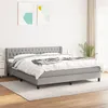 Image de vidaXL Lit à sommier tapissier avec matelas Gris clair 180x200cm Tissu