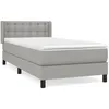 Image de Lit Ã  sommier tapissier avec matelas Gris clair 80x200 cm Tissu